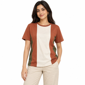 T-shirt uni pour femme en coton premium, coupe confortable, tissu respirant, design léger pour un usage quotidien décontracté - Product Image 1