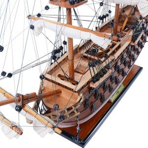 เรือจำลองขนาดเล็ก T175 - รุ่นวิคตอรี่ แฮนด์เมดจากไม้ ดีไซน์เรือเดินสมุทร สำหรับตกแต่งบ้านสไตล์เรโทร ขนาด 48x17x47 ซม. - Product Image 4