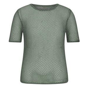 เสื้อยืดคอกลมแขนสั้นผู้ชายสีเขียวมะกอก ทรงปกติ สวมใส่สบาย ผ้าถัก ระบายอากาศได้ดี ลายจุด - Product Image 5