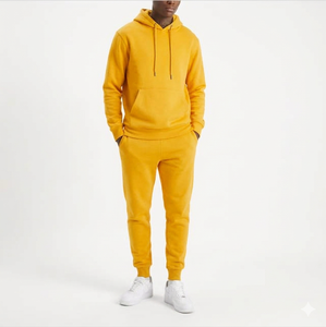 Survêtements décontractés de haute qualité 100% coton pour hommes, ensembles de jogging, impression par transfert thermique, nom d'équipe personnalisé, survêtement pour hommes - Product Image 1