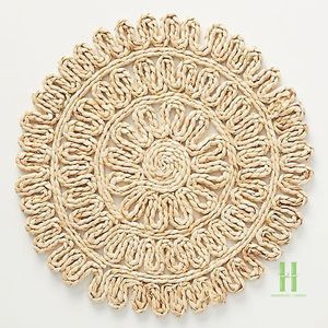 Top Selling Wholesale Custom Natural Seagrass <b>Table</b> <b>Mats</b> Braided <b>Round</b> Heat Insulated Placemats for Restaurant Hotel - Product Image 2