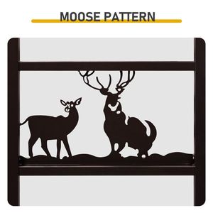 Brown Double Layer Firewood Holder with Animal Pattern and <b>Tools</b> for <b>Fireplace</b> <b>Sets</b> & Accessories - Product Image 4