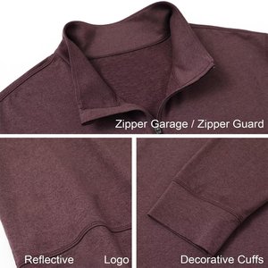 Nouveautés OEM – Sweat-shirt à col zippé 1/4 pour homme – Pull molletonné à capuche - Product Image 6