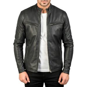 Blouson en cuir suédé pour hommes Veste en cuir d'agneau marron véritable Motard Moto Vestes en cuir pur personnalisées pour hommes - Product Image 1