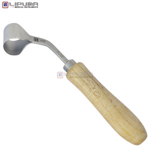 LIPUMA EDGELINE FARRIER HOOF KNIFE GOL KNIFE CHANNAR HANDLE SCORP Acero inoxidable, mango de madera, veterinario, equino, quirúrgico - Product Image 1