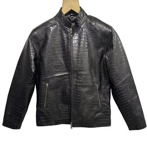 Nouvelle arrivée, veste bomber pour homme en cuir véritable de haute qualité, imperméable, coupe-vent, logo vintage en relief sur le devant, pour moto - Product Image 5