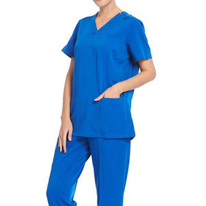 OEM Custom Logo Knitted Nurse <b>Uniform</b> <b>Scrubs</b> for Women Long Sleeve Hospital Use Breathable Comfortable Shirt Pants Set - Product Image 3