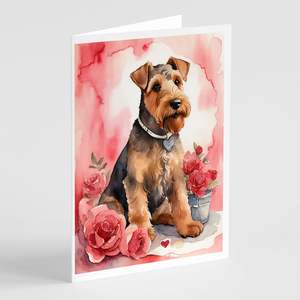 Airedale Terrier การ์ดอวยพร A7วาเลนไทน์, การ์ดเปล่า8ใบพร้อมซองขนาด5x7 - Product Image 1