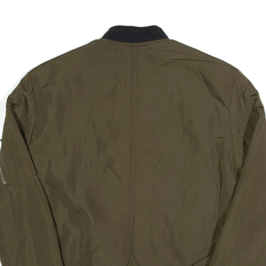 Chaqueta Bomber Verde Oliva para Hombre, Ligera, de Nailon, con Cierre, Cuello Acanalado, Ropa Exterior Informal - Product Image 4