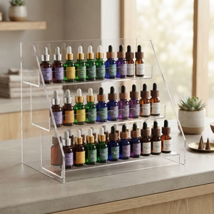 <b>Acrylic</b> Tiered Display <b>Stand</b> Clear Multi Level Retail Countertop Shelf Organizer for Cosmetics Jewelry Accessories - Product Image 2