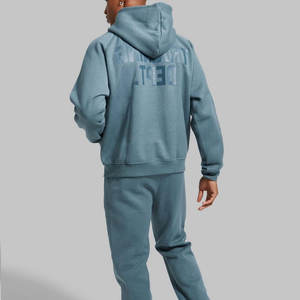 Vêtements de sport et d'extérieur : Survêtement à capuche en coton doux et respirant, imprimé, délavé à l'acide, réversible, confortable et à effet empilé - Product Image 4