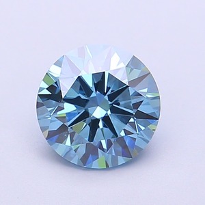 Diamant CVD de laboratoire taille ronde, 1,09 carat, couleur bleu vif fantaisie, clarté VS2, polissage excellent, pierre brute de qualité supérieure pour bague - Product Image 1