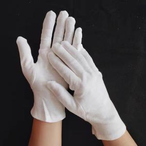 ถุงมือผ้าฝ้ายลายสามแถบ แถบยางยืดแบบนูน ลายจุด PVC เนื้อผ้าเรียบ กันลื่น สำหรับงานศพ ทูนบาส วงโยธวาทิต ขบวนพาเหรด - Product Image 2