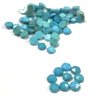 Pierre facettée bleu turquoise naturel 5 mm, taille brillante, certifiée IGI, qualité supérieure, taille rose, Rida Creations, diamètre du trou 5 mm