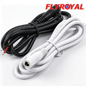 10A 2 Çekirdekli 18AWG DC PVC Kılıflı Çıplak Bakır İletkenli 12V Elektronik Dişi Jak Güç Konnektörü Pigtail Kablo Kablo Demeti - Product Image 1