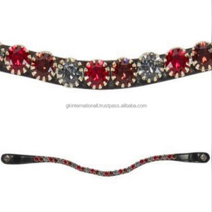 Banda de cuero elegante para cejas, cadena de cristal con diseño de flores y botón a presión para cierre de bucle - Product Image 1