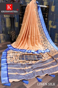 Blusa de Sari de Lino y Seda con Diseño Estampado Vintage, Tejido Suave y Cómodo, Protección Solar, Secado Rápido, para Bodas y Fiestas - Product Image 4