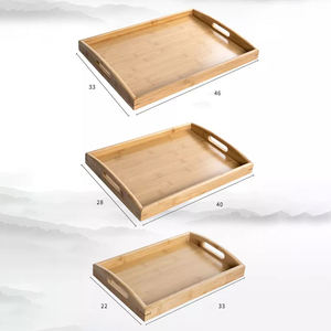 Bandeja de Servir Rectangular de Bambú con Asa, Diseño Minimalista, Duradera, Ecológica, Plato de Madera Hecho a Mano para Restaurante o Cafetería - Product Image 2