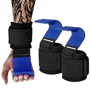 Crochets de musculation personnalisés Nayab Industries avec logo, poignée en acier renforcé, fermeture à boucle, rembourrage en néoprène pour le poignet - Product Image 2