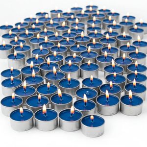 Velas de Té de Cera de Soja de Larga Duración para Decoración del Hogar, Fiestas, Bodas y Más, Juego de 100 (Azul) - Product Image 1