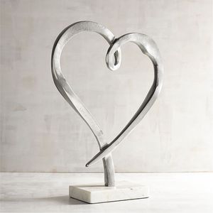 Sculpture décorative en métal en forme de double cœur, centre de table vintage, figurine d'art de luxe, cadeau de Saint-Valentin ou de mariage, décoration intérieure - Product Image 4
