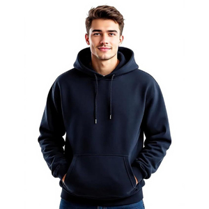 Sweat à capuche bleu acier pour homme — doux, coupe décontractée, cordon de serrage réglable et poche kangourou pour un confort quotidien. - Product Image 2
