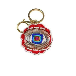 vHandcrafted Colorful Beadwork Metal Carabiner <b>Keychain</b> Artisan Decorative Beaded for Gifting Portable - Product Image 3
