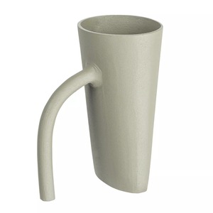 Vase de table en métal rustique « Fresh Bloom » très demandé, avec poignée et finition blanc moucheté - Product Image 6