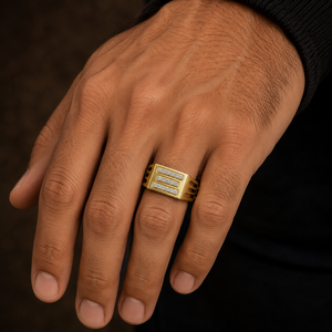 Anillo de Boda para Hombre con Tres Hileras de Diamantes Redondos Cultivados en Laboratorio, Oro Sólido de 18K/14K, Anillo de Compromiso, Joyería Fina, Proveedor Mayorista - Product Image 2