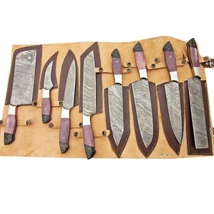 Ensemble de couteaux de cuisine pour chef en acier inoxydable, 3 pièces, pour droitiers, fabriqués à la main, manche en bois, haute qualité, durables, multifonctions, pour un usage quotidien - Product Image 1