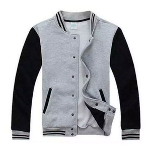 <b>Men's</b> Varsity <b>Jacket</b> Red <b>White</b> Sleeve Stand Collar Button Front Preppy Style Autumn Regular Fit Polyester Cotton Shell For <b>Men</b> - Product Image 3