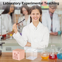 Cube de cuivre de 0,39 pouces, 99,9 % pur, cube d'élément métallique haute densité pour collections d'éléments, expériences en laboratoire, objets lourds
