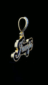 Pendentif personnalisé en émail noir VVS Moissanite dernier pendentif en émail Hip Hop glacé taille brillante 925 argent plaqué or - Product Image 5