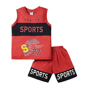 Conjunto de camiseta de algodón sin mangas y pantalones cortos a juego para bebés, ropa deportiva para niños, conjunto de camiseta sin mangas, uniforme de baloncesto para niños - Product Image 1