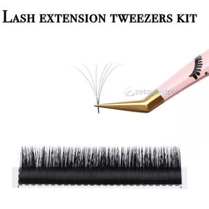 Pinces à cils en acier inoxydable de qualité salon pour extensions, pinces à cils professionnelles pour styles d'extensions classiques - Product Image 3