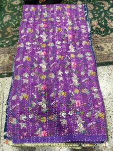 Handmade Kantha Cotton Quilt Bedcover Featuring Artisan Block Print Design for Modern Bedroom Styling and <b>Comfortable</b> Living - Product Image 3