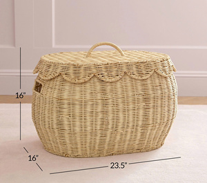 Rattan Stackable Storage <b>Basket</b> <b>Shelf</b> Wicker Organizer Bin For Books Toys Nursery Closet Home Storage Solution Kids Room - Product Image 6