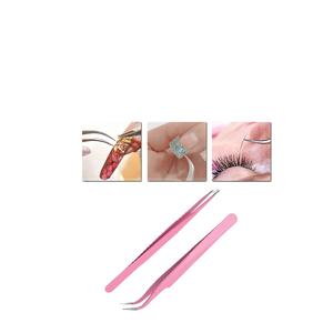Pinzas de pestañas en ángulo con agarre de diamante de calidad profesional personalizables, Punta puntiaguda para uso en belleza, herramienta de extensión de pestañas - Product Image 5