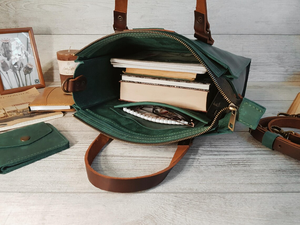 Sac fourre-tout en cuir fait main personnalisé pour enseignante, avec fermeture éclair, sac à bandoulière pour femme, cadeau élégant pour elle - Product Image 4