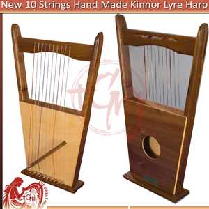 Arpa Lírica de 10 Cuerdas Hecha a Mano en Madera de Palisandro, Instrumento Musical King David (Estuche, Llave, Cuerdas Adicionales) - Product Image 1
