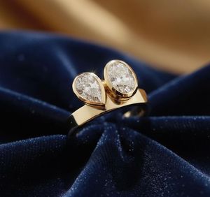 แหวนเพชรทรงลูกแพร์และทรงรี น้ำหนัก 1.01 กะรัต เพาะเลี้ยงในห้องปฏิบัติการ พร้อมสายแหวนแบบ Toi Moi สำหรับผู้หญิง ทองคำแท้ 14K ของขวัญเซอร์ไพรส์สำหรับงานปาร์ตี้สำหรับแฟนสาว - Product Image 5