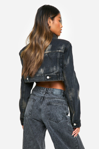 Latest Design Waist Detail Distressed Cropped Eco-Friendly Cotton <b>Denim</b> <b>Jacket</b> Long Sleeve Designed Women All - Product Image 2