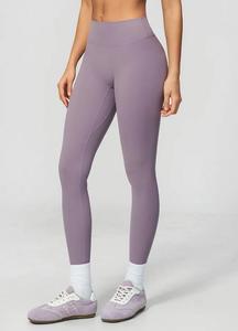 High Waist Seamless <b>Knitted</b> <b>Leggings</b> Full Length Women's Stretchy Solid Color Sport Pants Compression Fit Eco-Friendly - Product Image 3