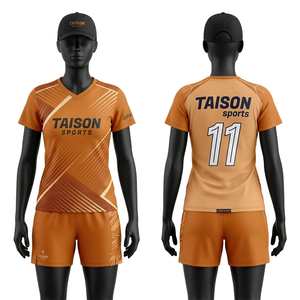 Tenue de badminton pour femmes, tissu polyester 190 GSM anti-humidité, noir rouille avec panneaux latéraux blancs, logo personnalisé sublimé, vêtements d'équipe - Product Image 2