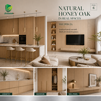Panneau OSB mélaminé en chêne miel naturel Jinbase 18 mm, 1220x2440 mm, E0, panneau de fibres orientées, pour armoire, meubles, placard, CARB P2