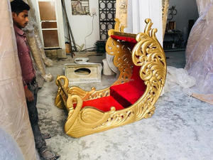 Palanquín de Madera Estilo Boda del Sur de la India, Moderno, Ligero, Color y Diseño Personalizables, Madera Tratada, Doli para Novios - Product Image 6