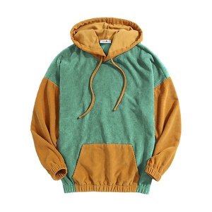 Sudadera con capucha de empalme para hombre, Jersey informal Vintage de Color personalizado de alta calidad - Product Image 1