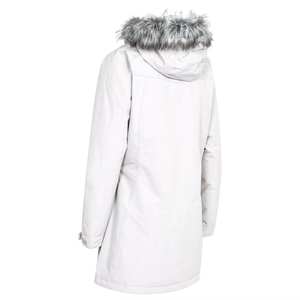 Women Long Winter Parka Jacket Fur Trim Hood Waterproof Genuine Leather Breathable Cotton Filling Full Sleeve Regular Fit <b>Animal</b> - Product Image 5