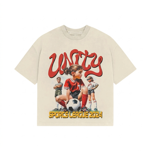Camiseta Oversize de Algodón Grueso con Estampado Gráfico DTG Personalizado, Estilo Urbano, 100% Algodón, para Hombre, Corte Holgado - Product Image 1