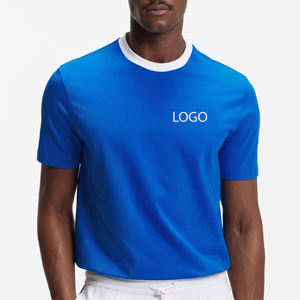 T-shirt pour homme en tissu léger et doux, tenue décontractée pour l'extérieur, col rond, avec possibilité de personnalisation du logo. - Product Image 1